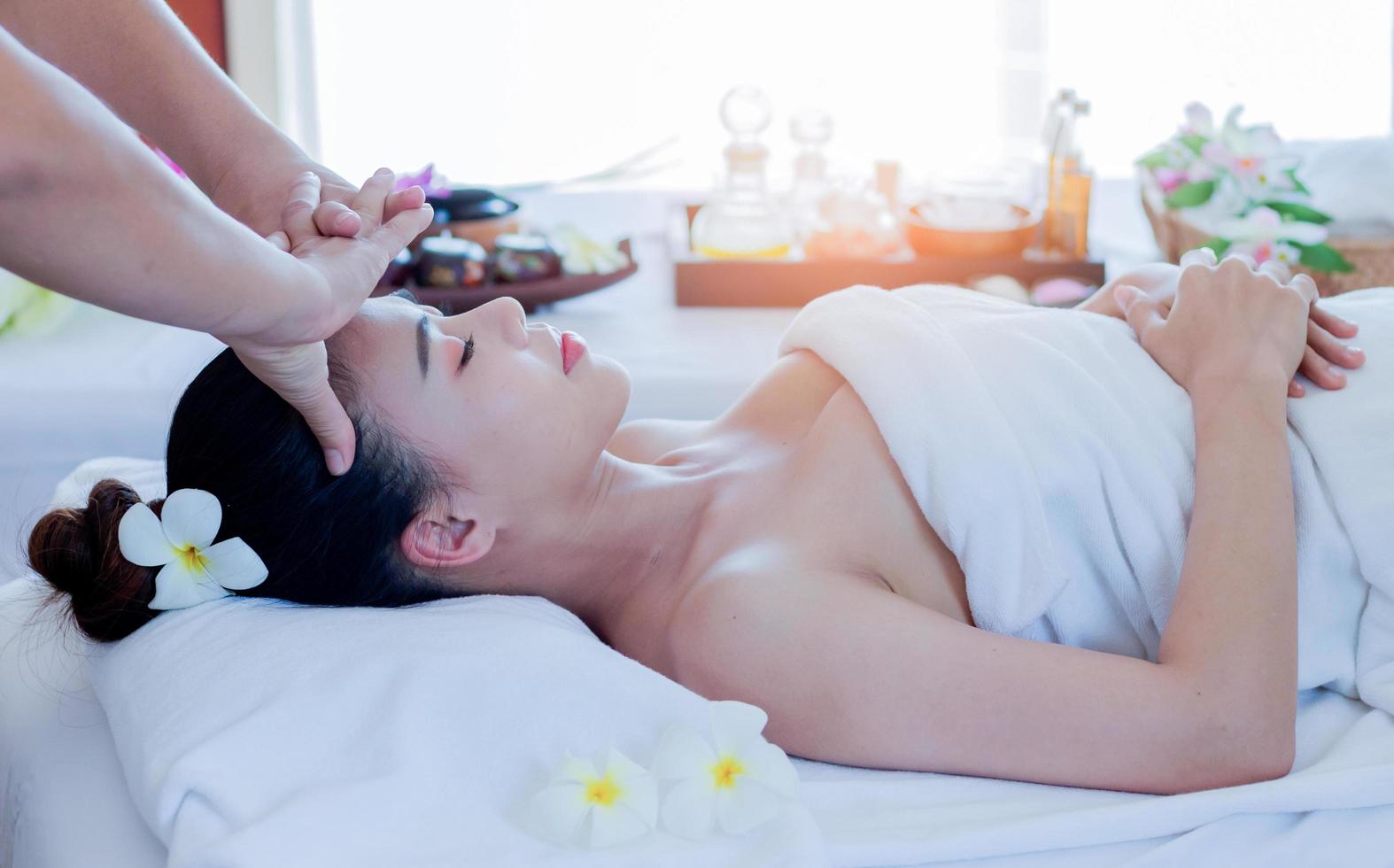 Woman getting beauty treatment photo