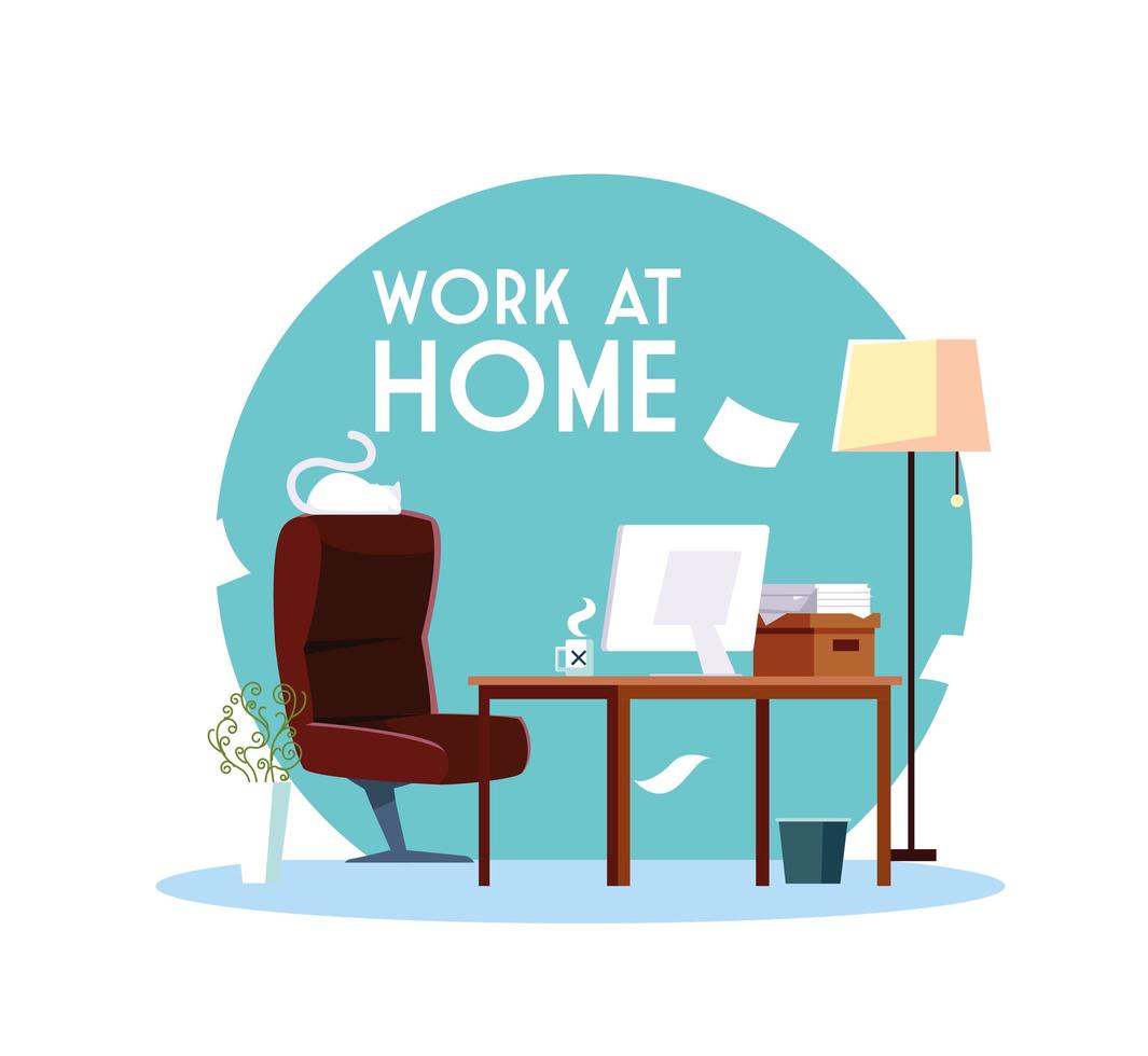 espacio de trabajo en casa sin gente vector