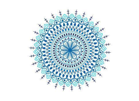 Blue Arabic Mandala Circle Pattern vector