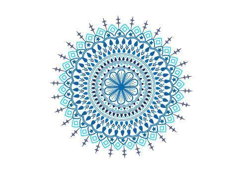 Blue Arabic Mandala Circle Pattern vector