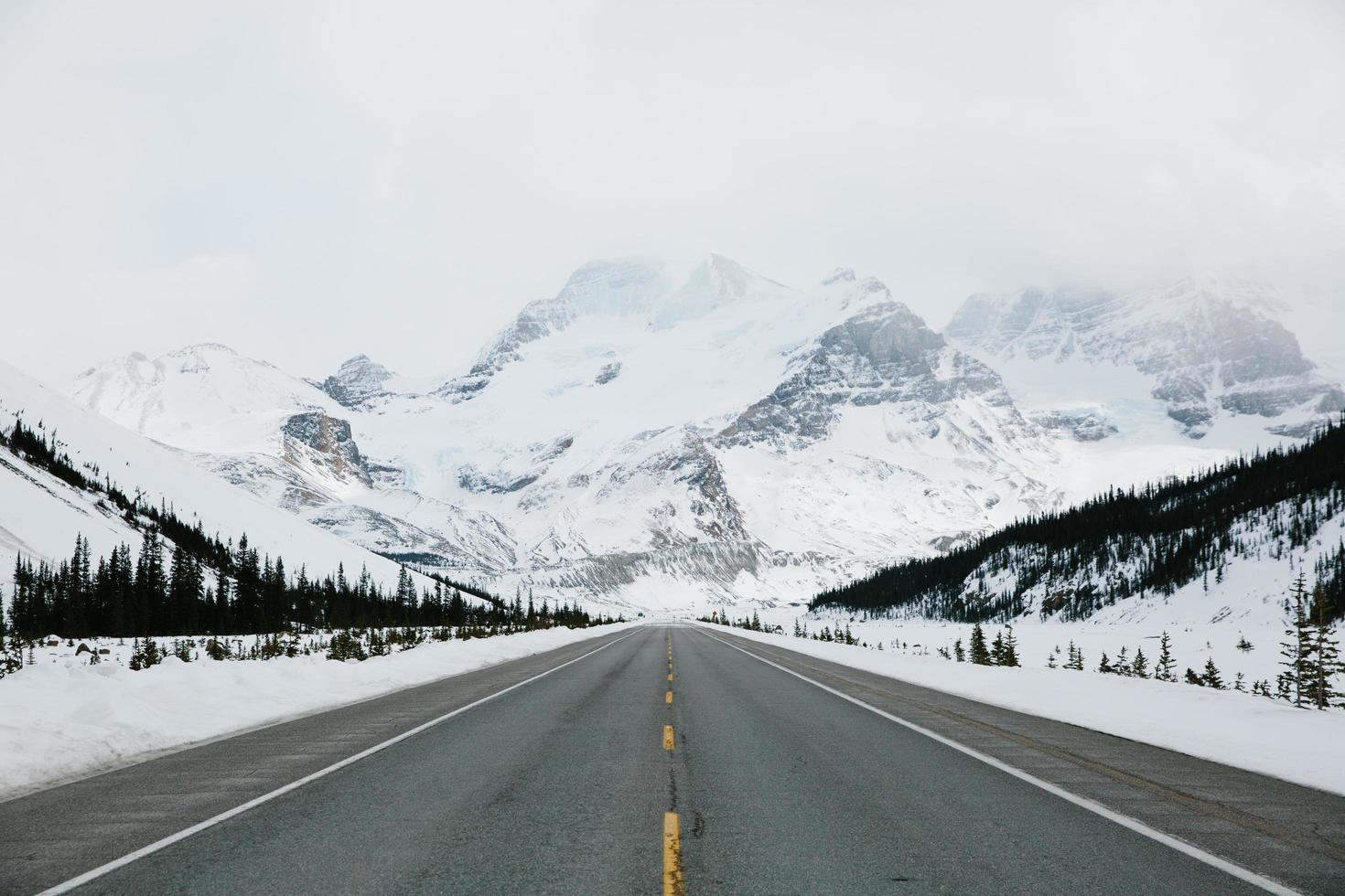 Road leading into the mountains photo