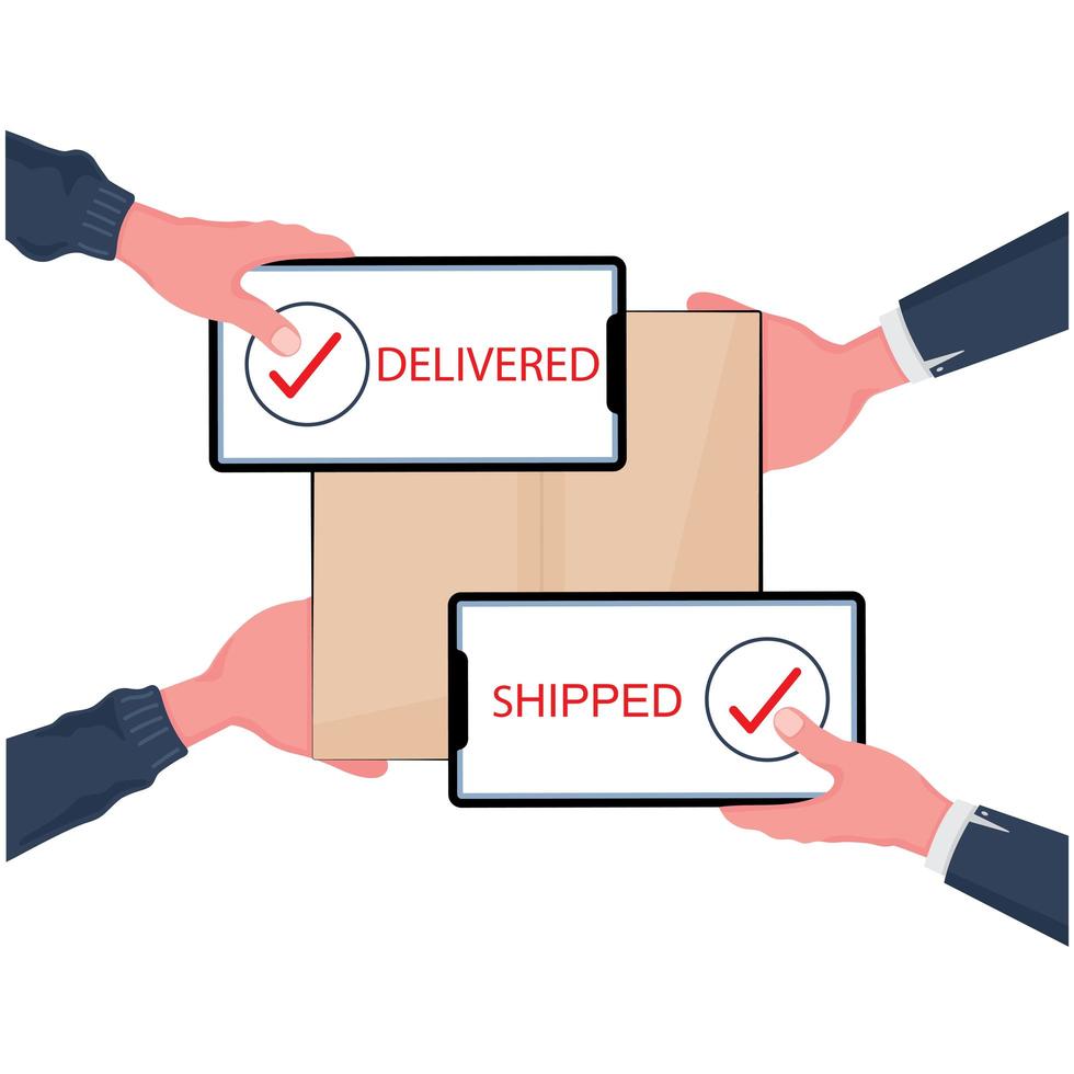 Online shopping and fast delivery concept vector