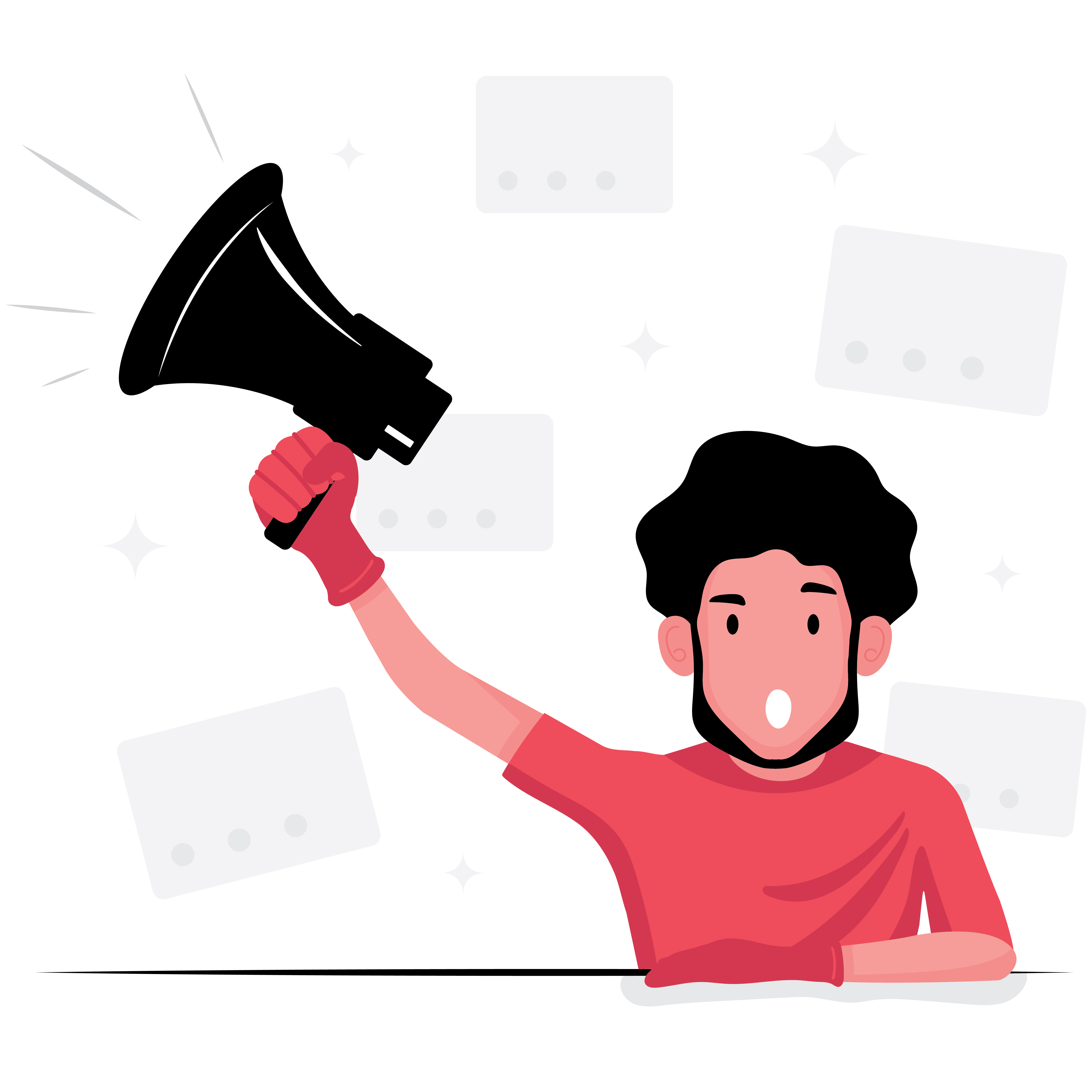 A man holding a black megaphone 1237796 Vector Art at Vecteezy