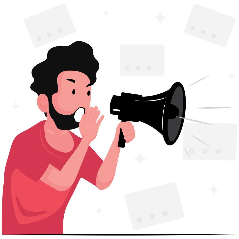 News being announced on a megaphone vector