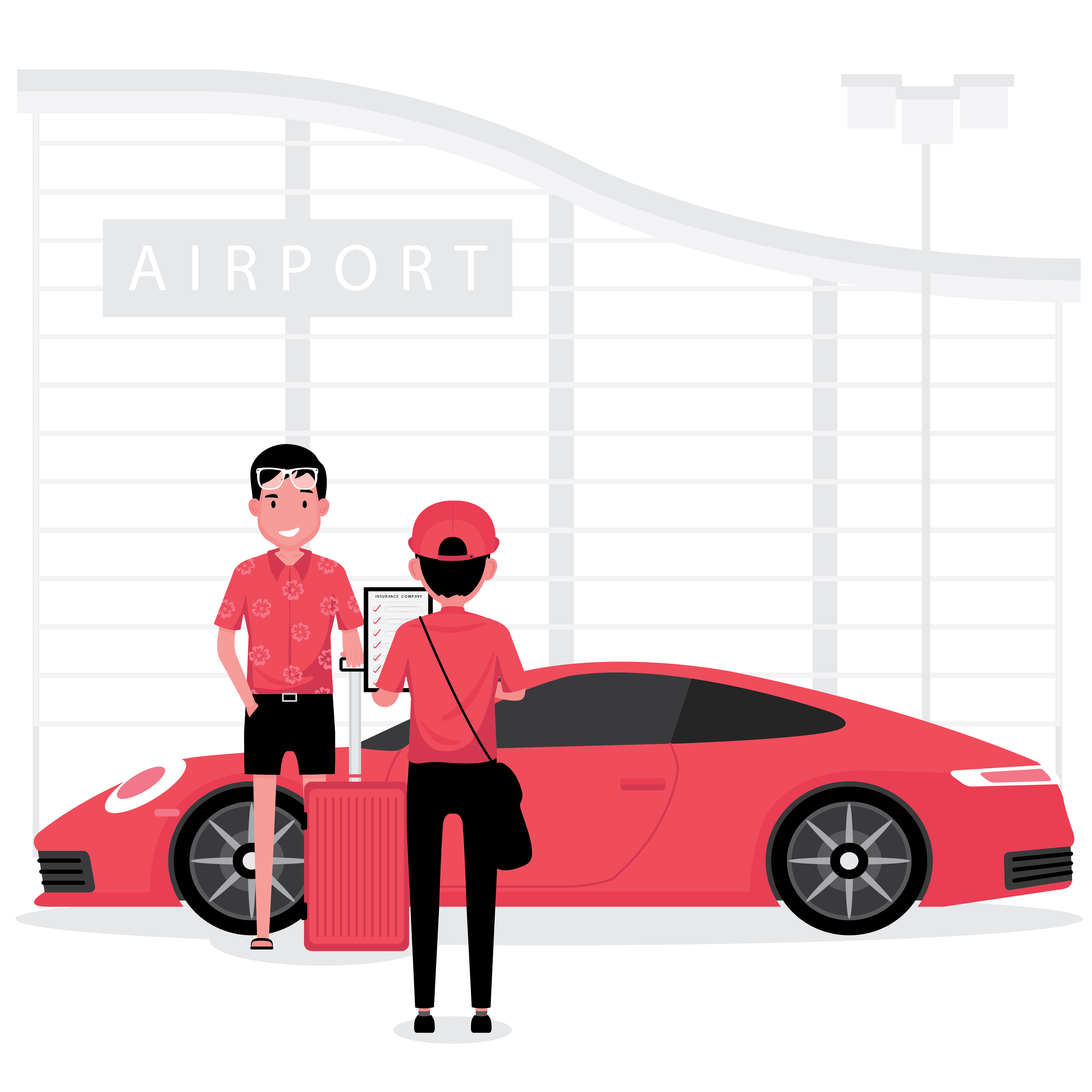 A man having a rental car checked 1237801 Vector Art at Vecteezy