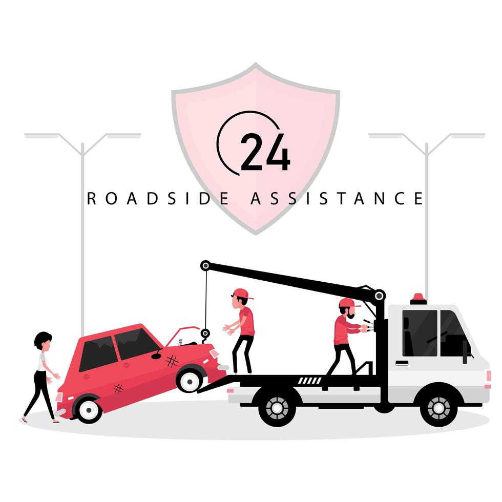 24 Hours road assistance service vector