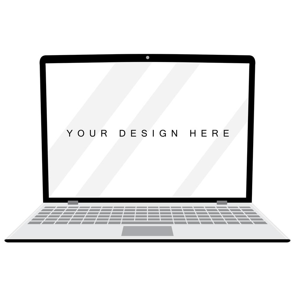 Laptop mock up template vector