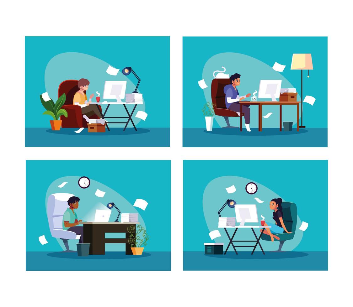 Download People working from home 1237893 - Download Free Vectors ...