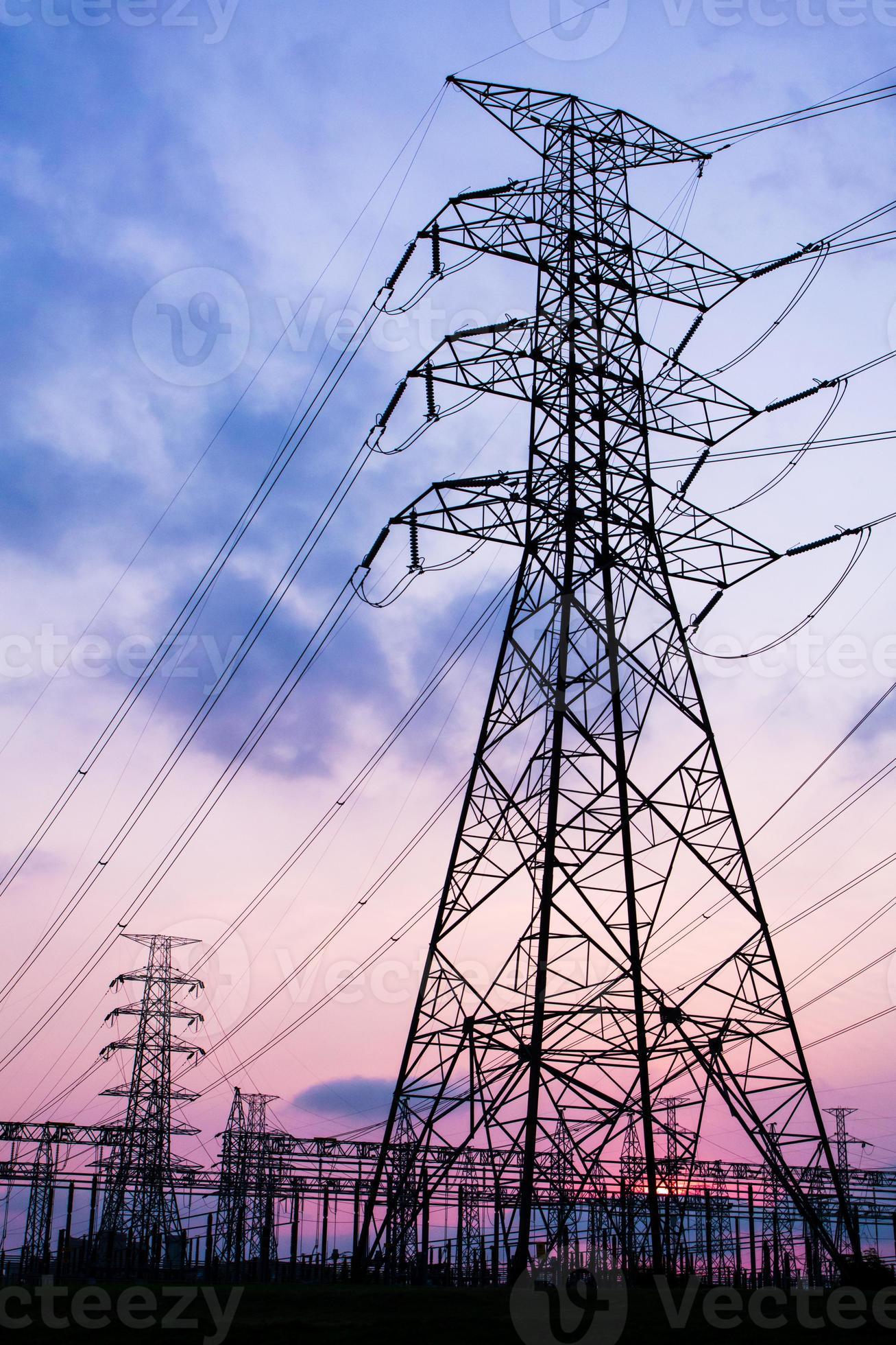 Sunset over a Silhouette electrical substation 1239021 Stock Photo at Vecteezy Sunset over a Silhouette electrical substation 1239021 Stock Photo at Vecteezy