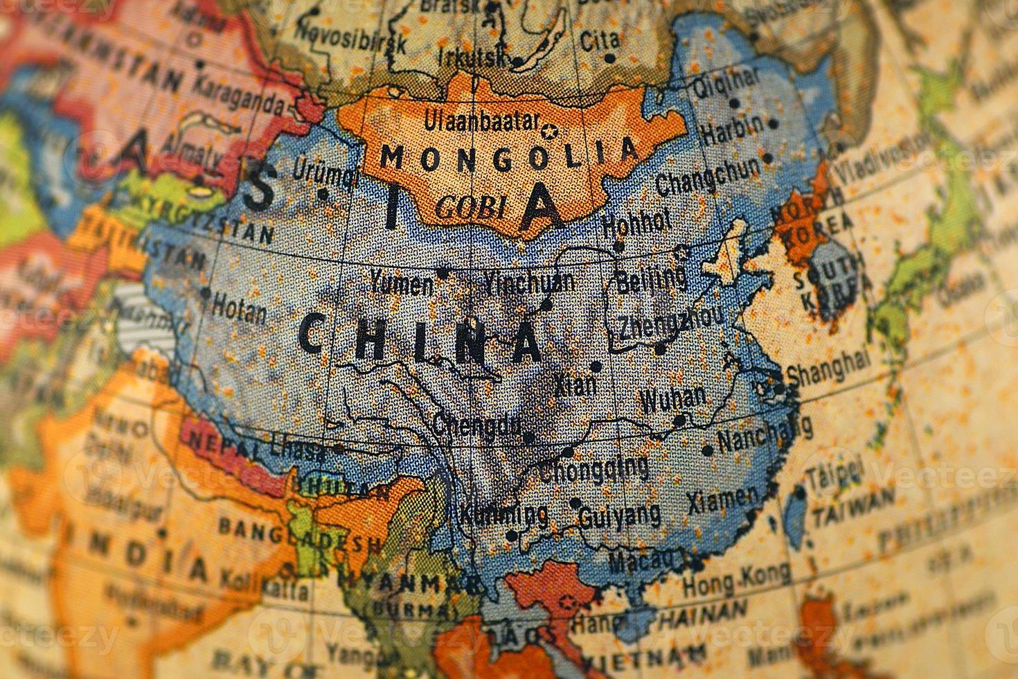 A colorful map of China and Mongolia 1239439 Stock Photo at Vecteezy