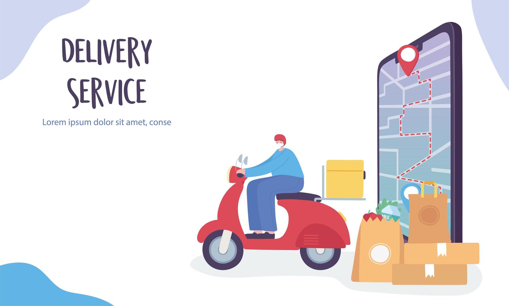 Online delivery packages going to their GPS destinations vector
