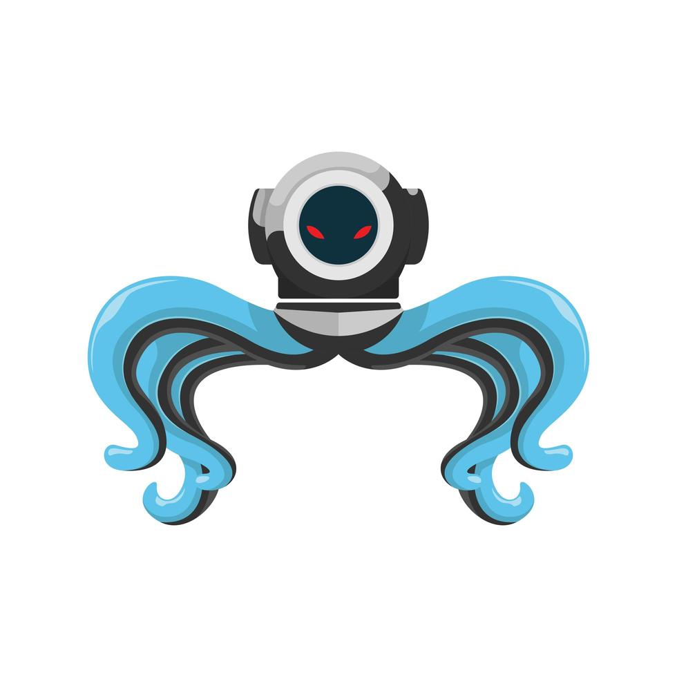 Octopus in Diver's Helmet vector