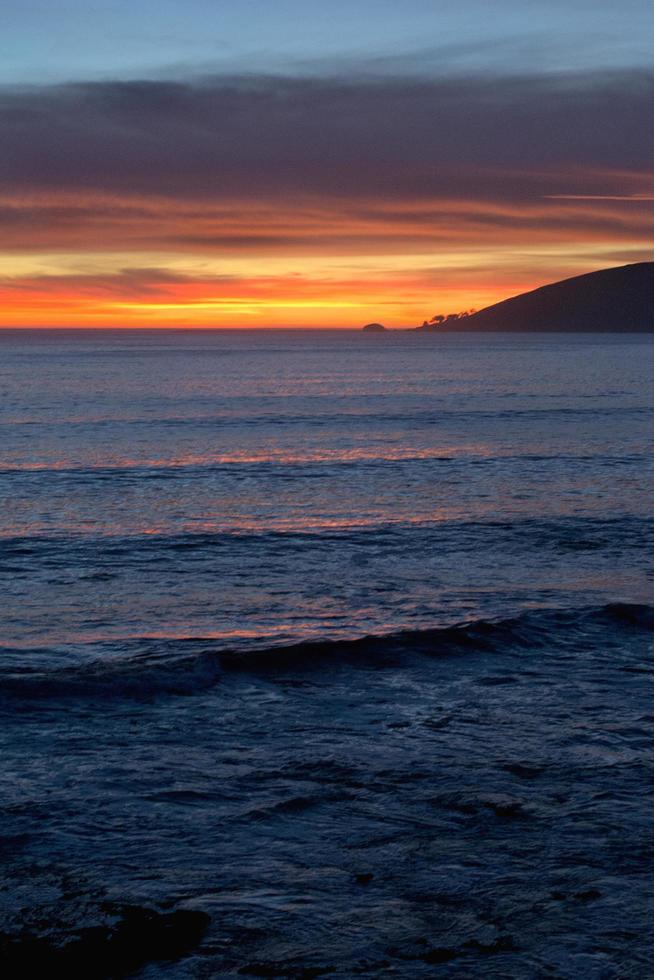 Muted sunset and waves photo