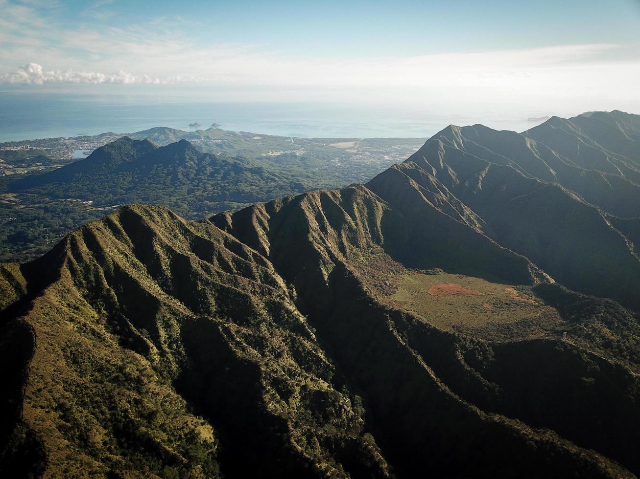 Landscape photography of mountains from above photo