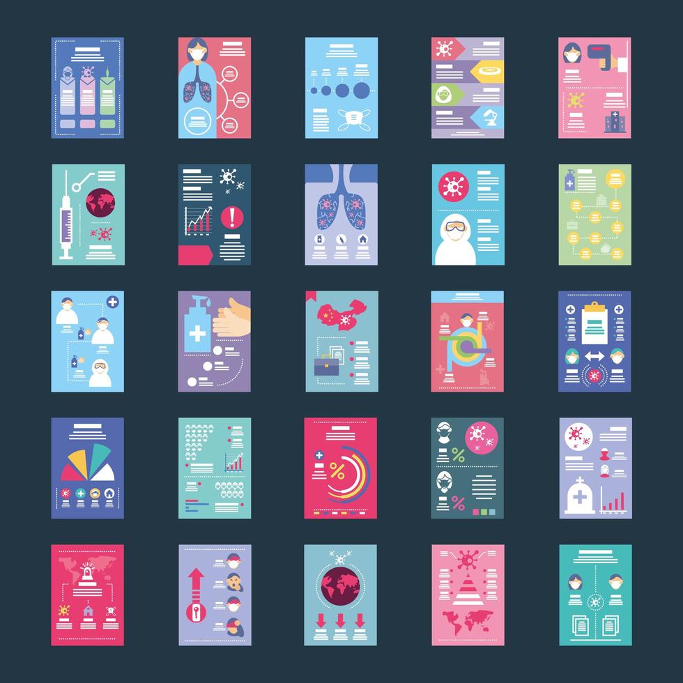Set of icons about healthcare infographics vector