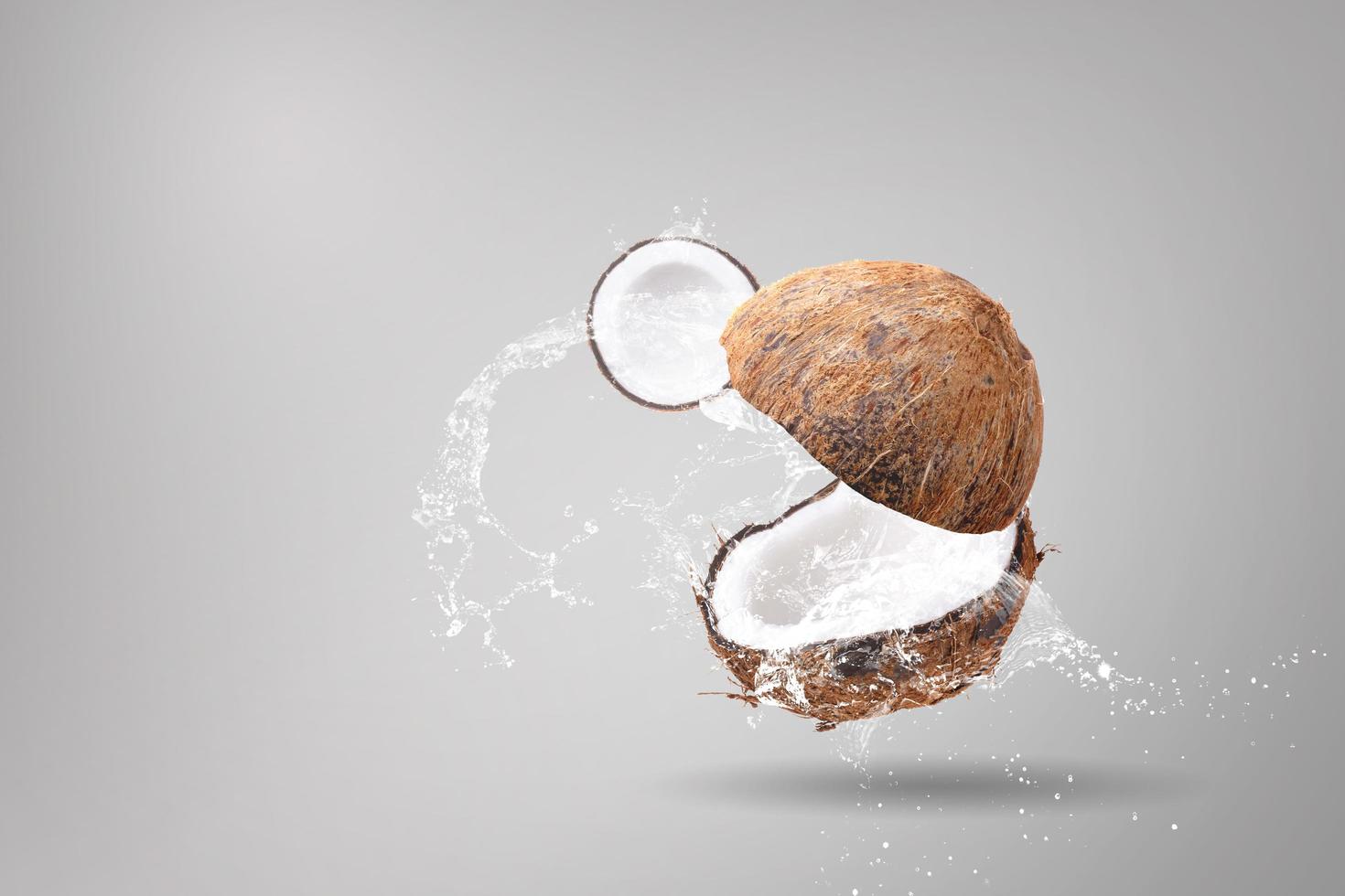 Water splashing on coconuts  photo