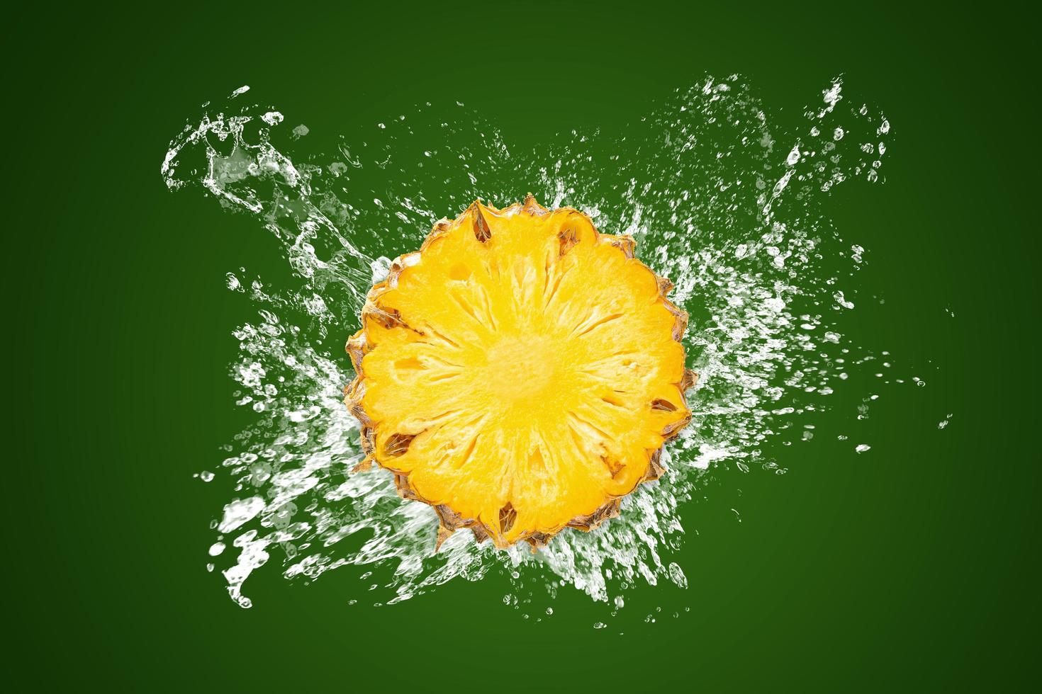 Water splashing on sliced pineapple  photo