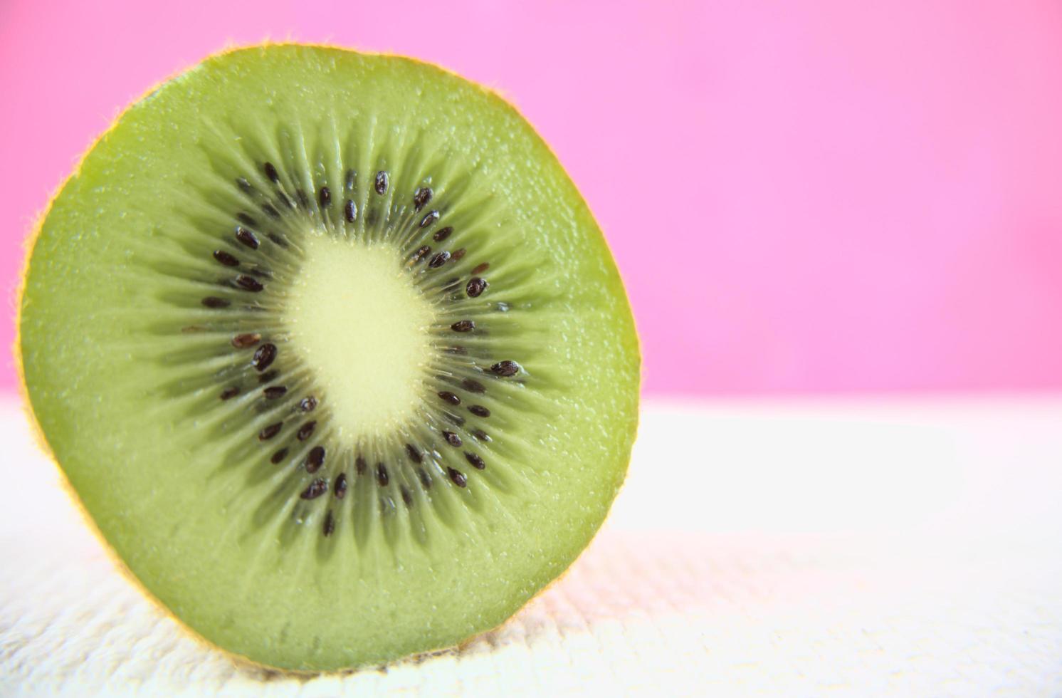 Close-up of sliced kiwi photo