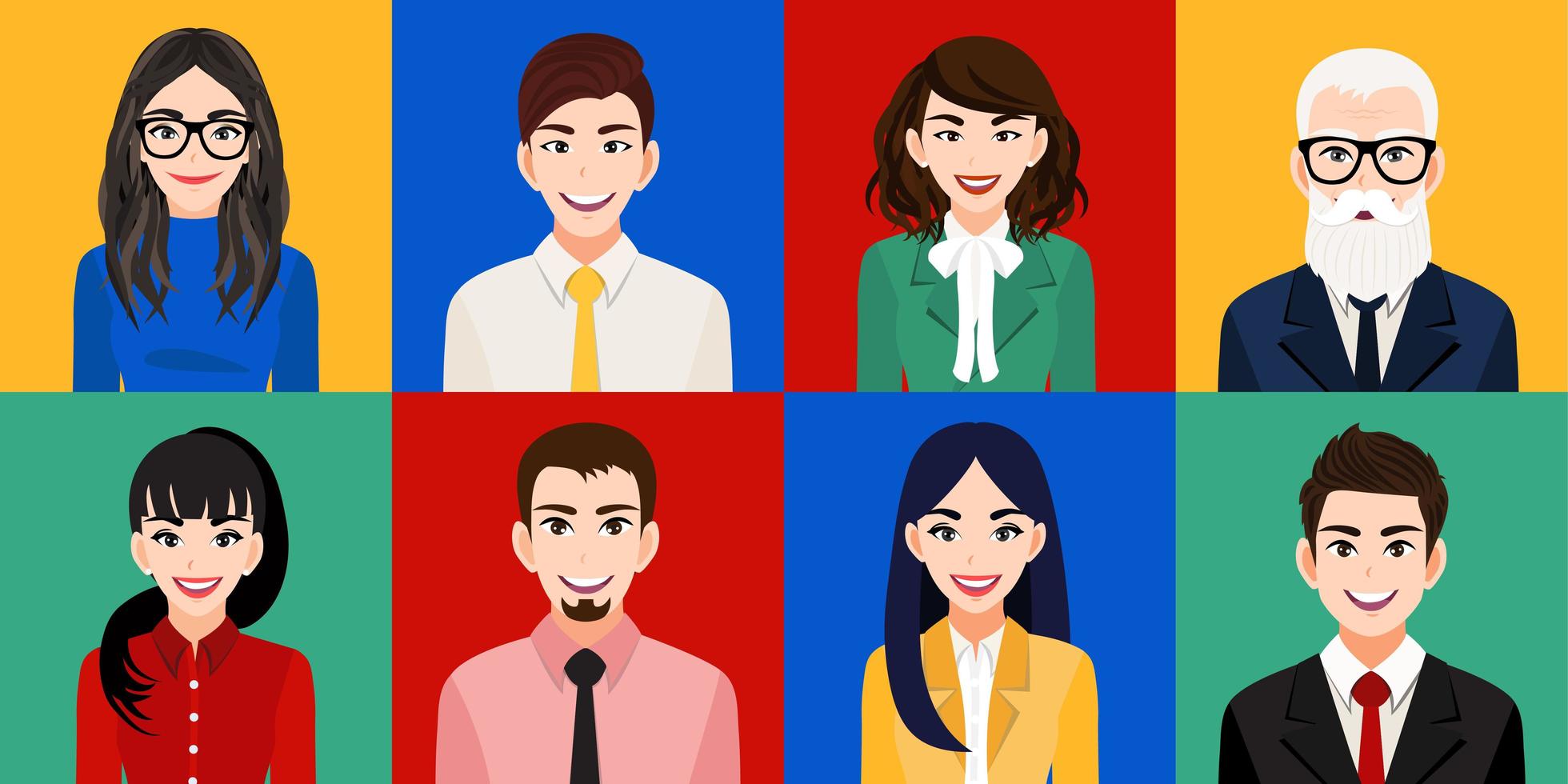 conjunto de personajes de dibujos animados de hombres y mujeres sonrientes 1241632 Vector en Vecteezy conjunto de personajes de dibujos animados de hombres y mujeres sonrientes 1241632 Vector en Vecteezy