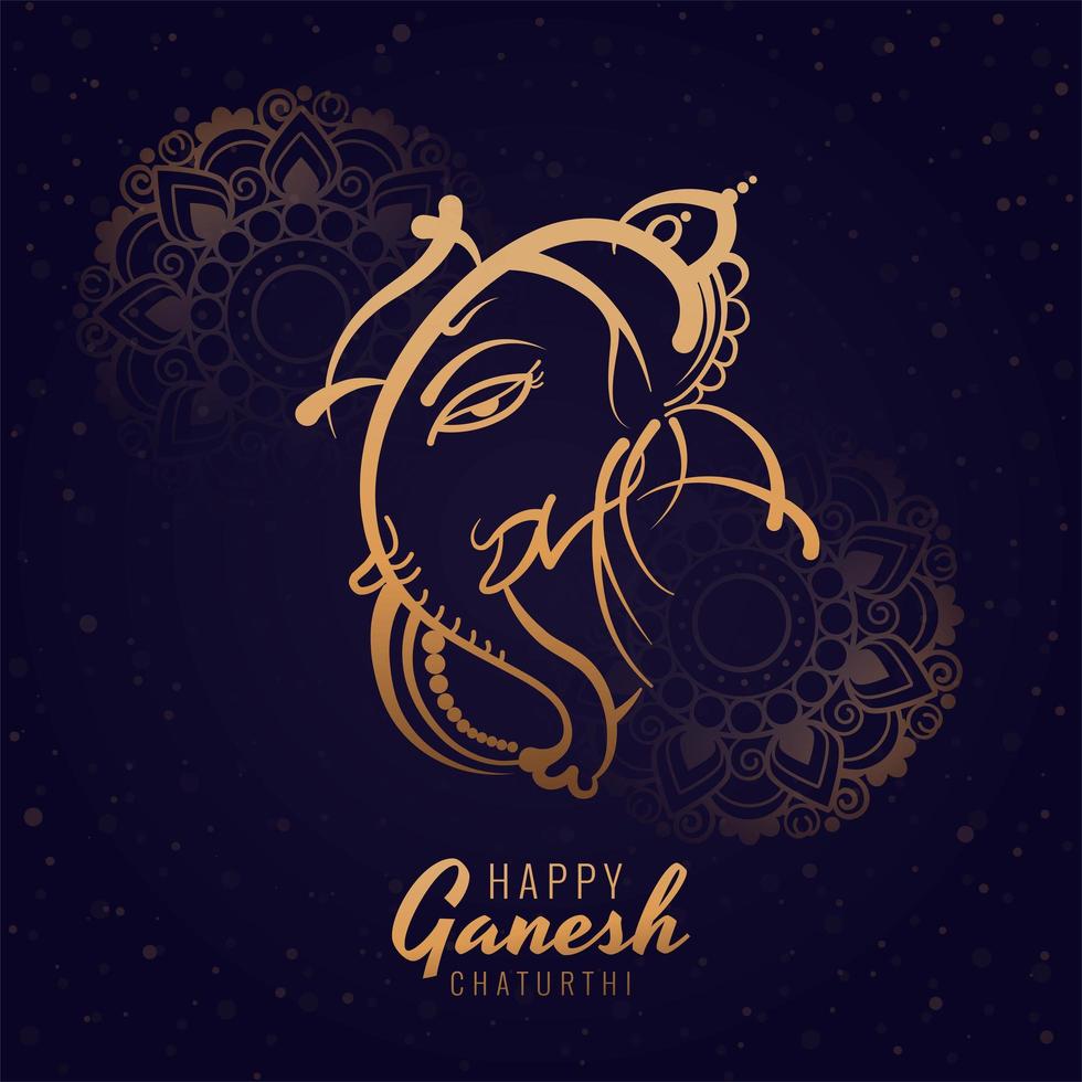 diseño de tarjeta cuadrada feliz festival ganesh chaturthi vector