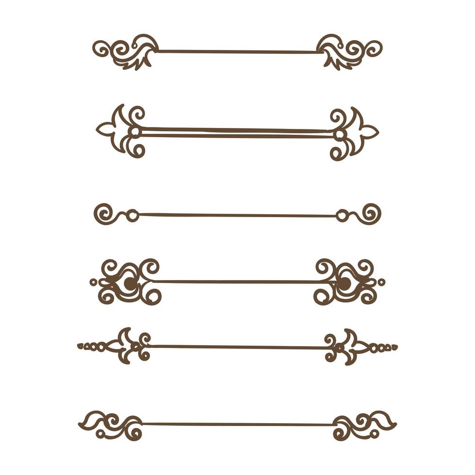 Hand drawn damask dividers  vector