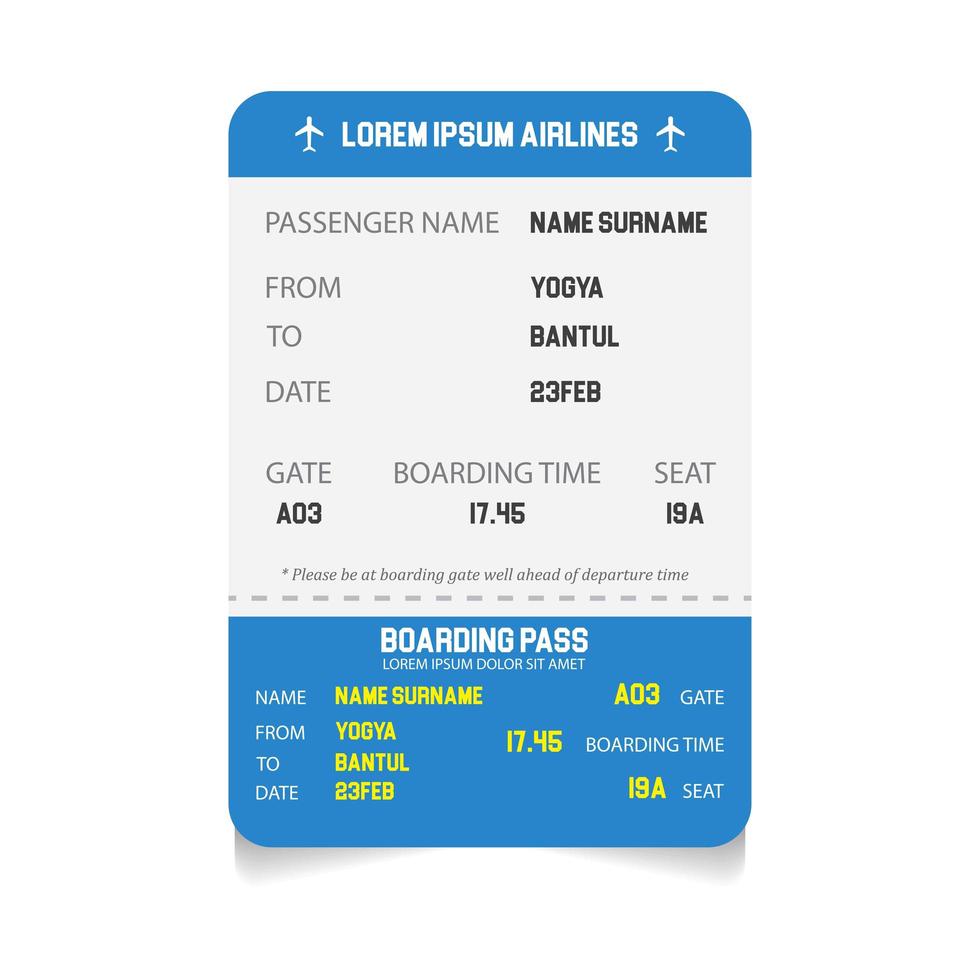 Boarding pass template vector