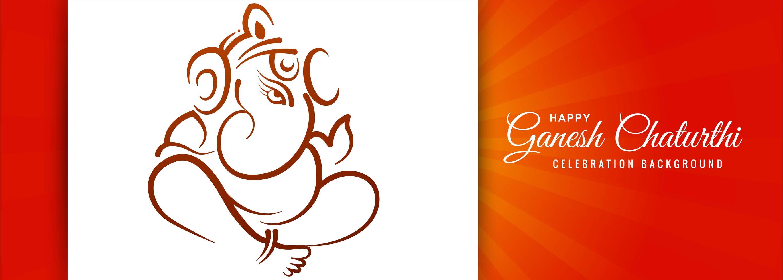 Indian festival for ganesh chaturthi banner vector