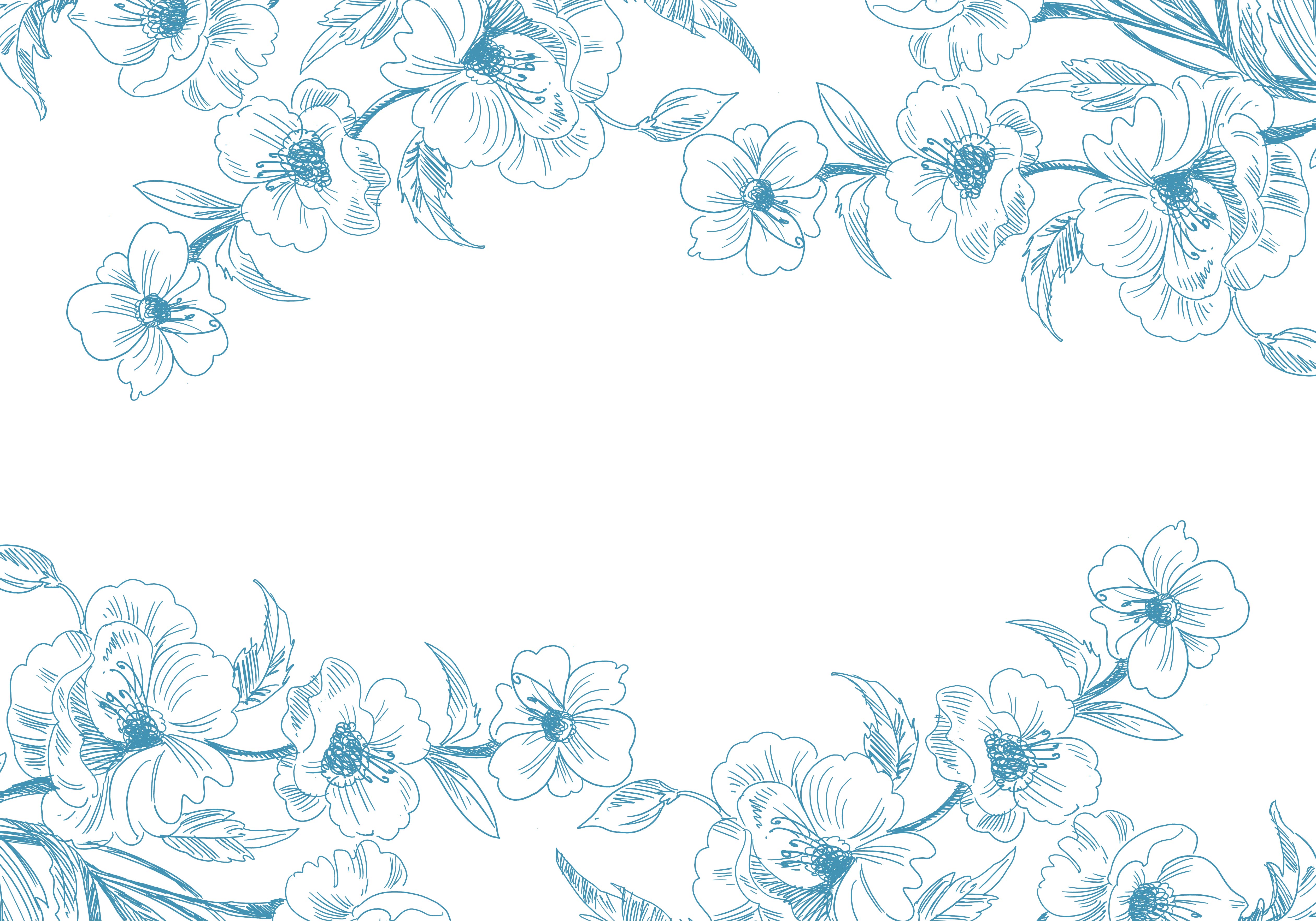 Blue sketch floral borders 1241684 Vector Art at Vecteezy