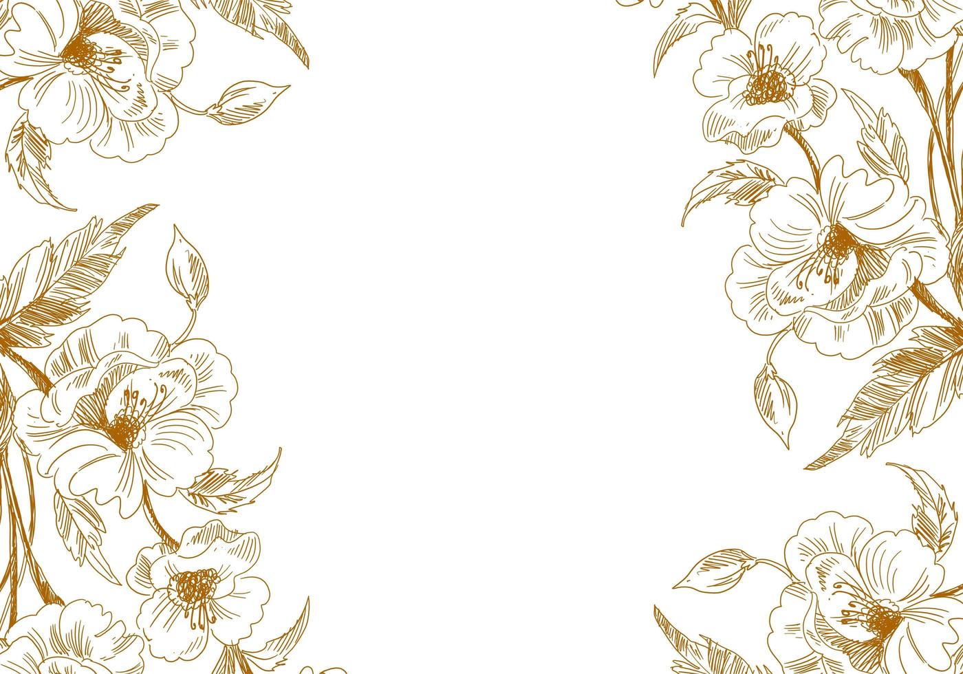 Artistic vintage sketch floral borders vector