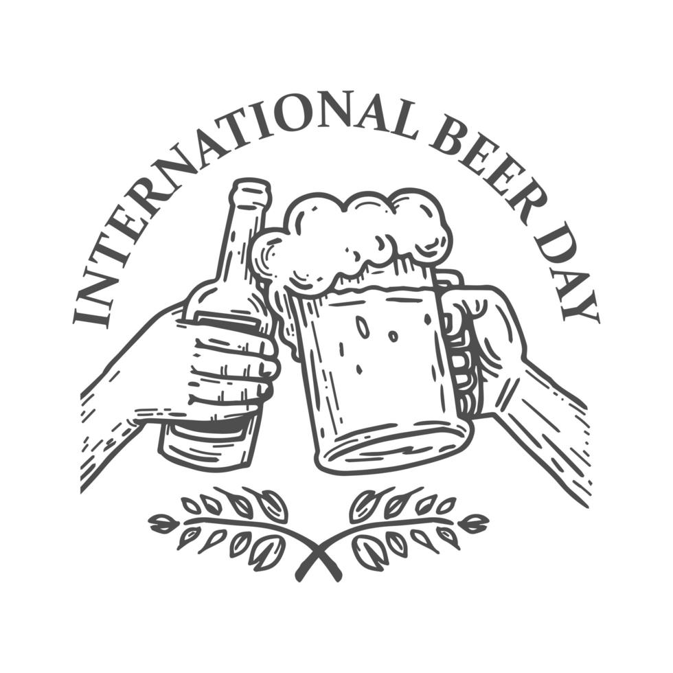 International Beer day emblem for t-shirt or poster vector