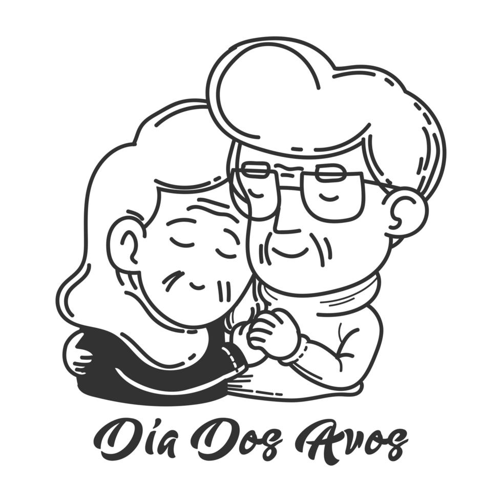 dia dos avos pareja tomados de la mano vector