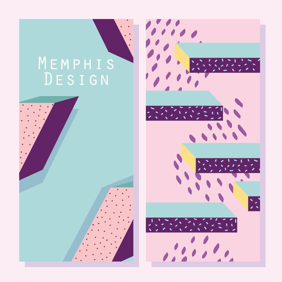 Memphis design movement banners or card template vector