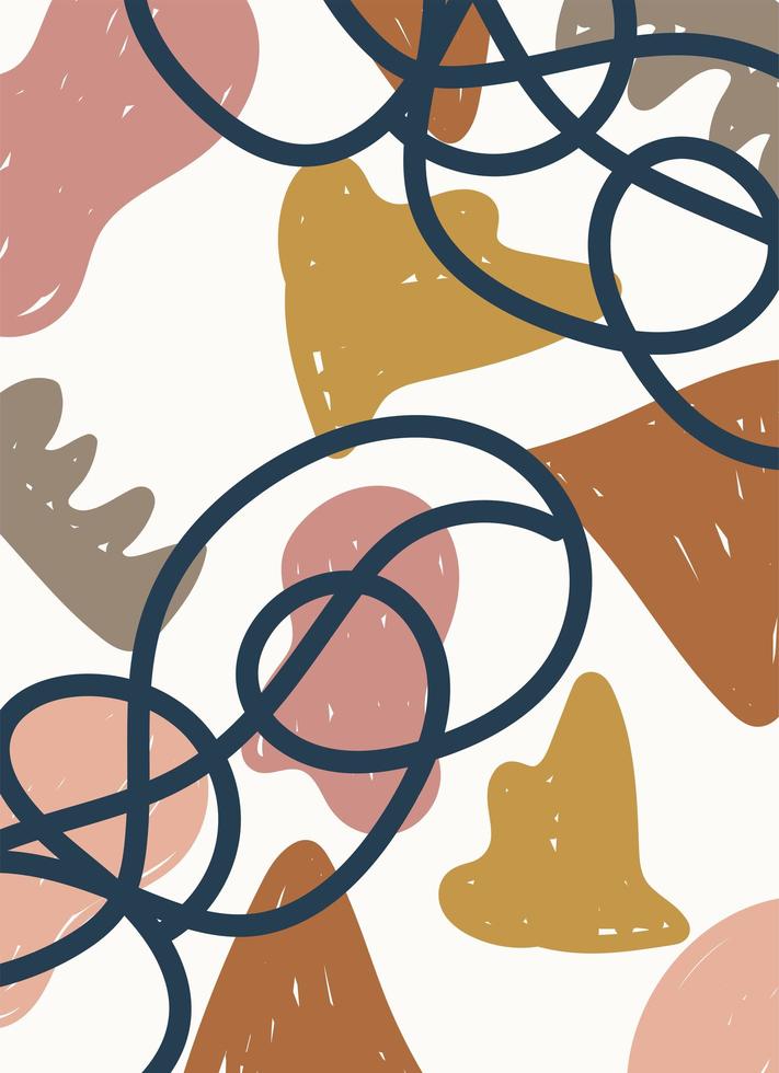 Abstract, hand-drawn contemporary scribbles and shapes vector