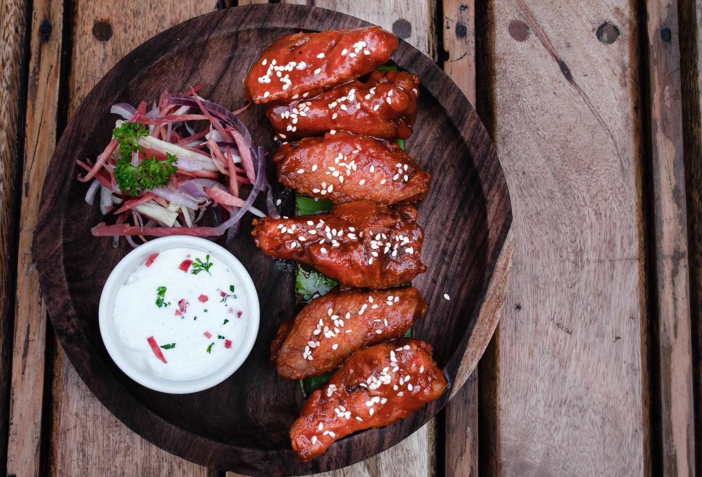 Savory chicken on plate photo