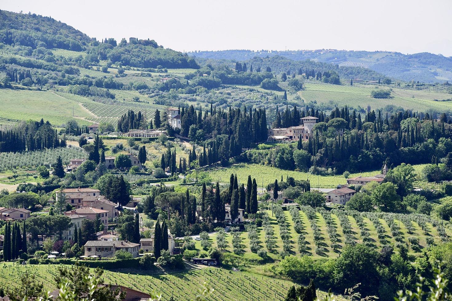 Aerial view of countryside in Florence photo