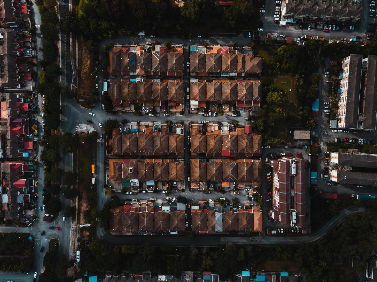 Aerial view of city buildings photo