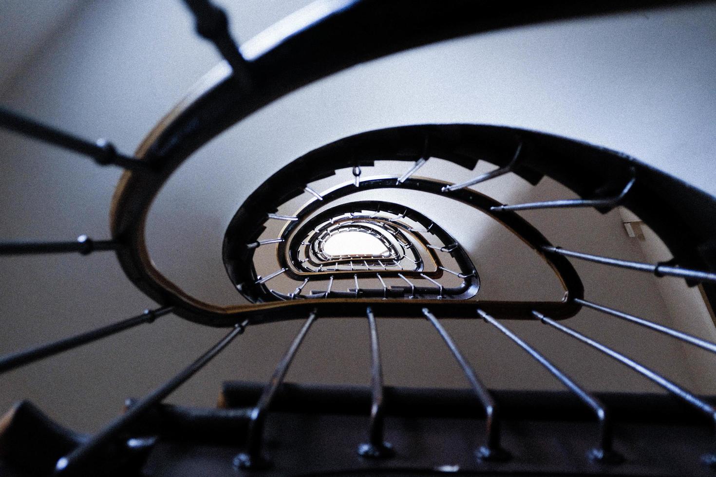 Brown spiral stairs photo