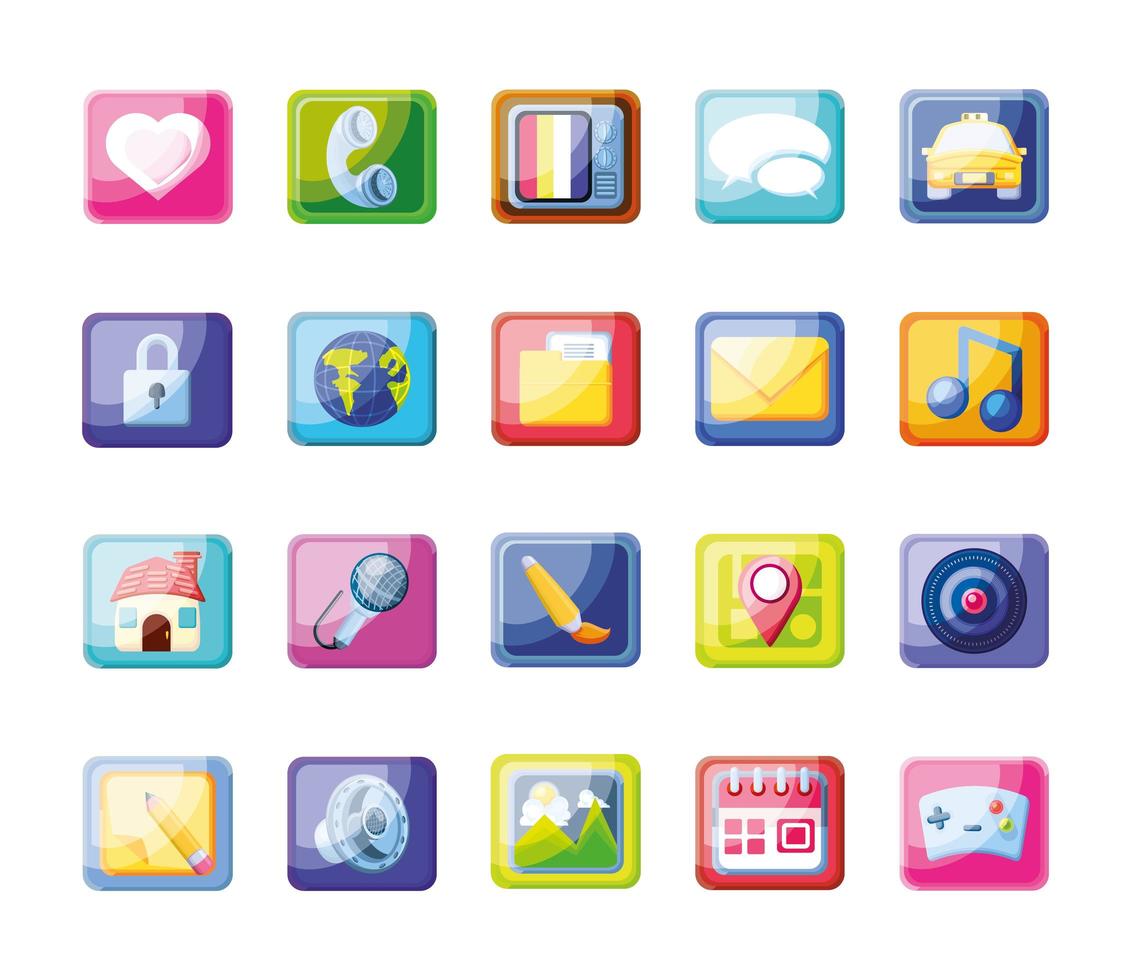 Modern mobile app icons vector