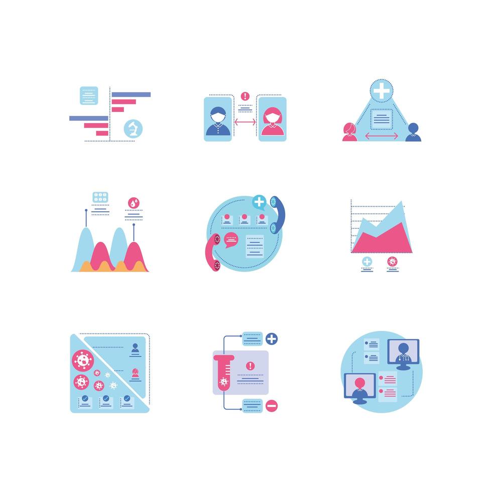 Healthcare icons bundle vector