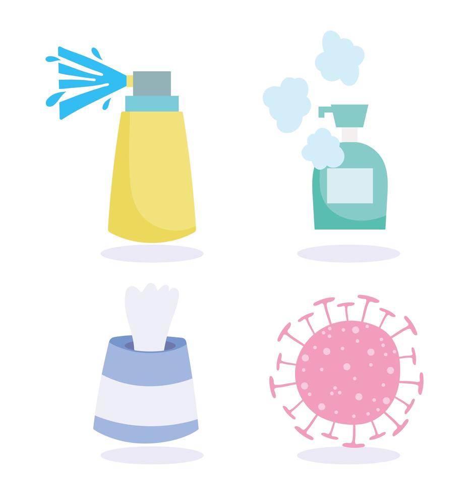 covid 19 prevention icons. vector