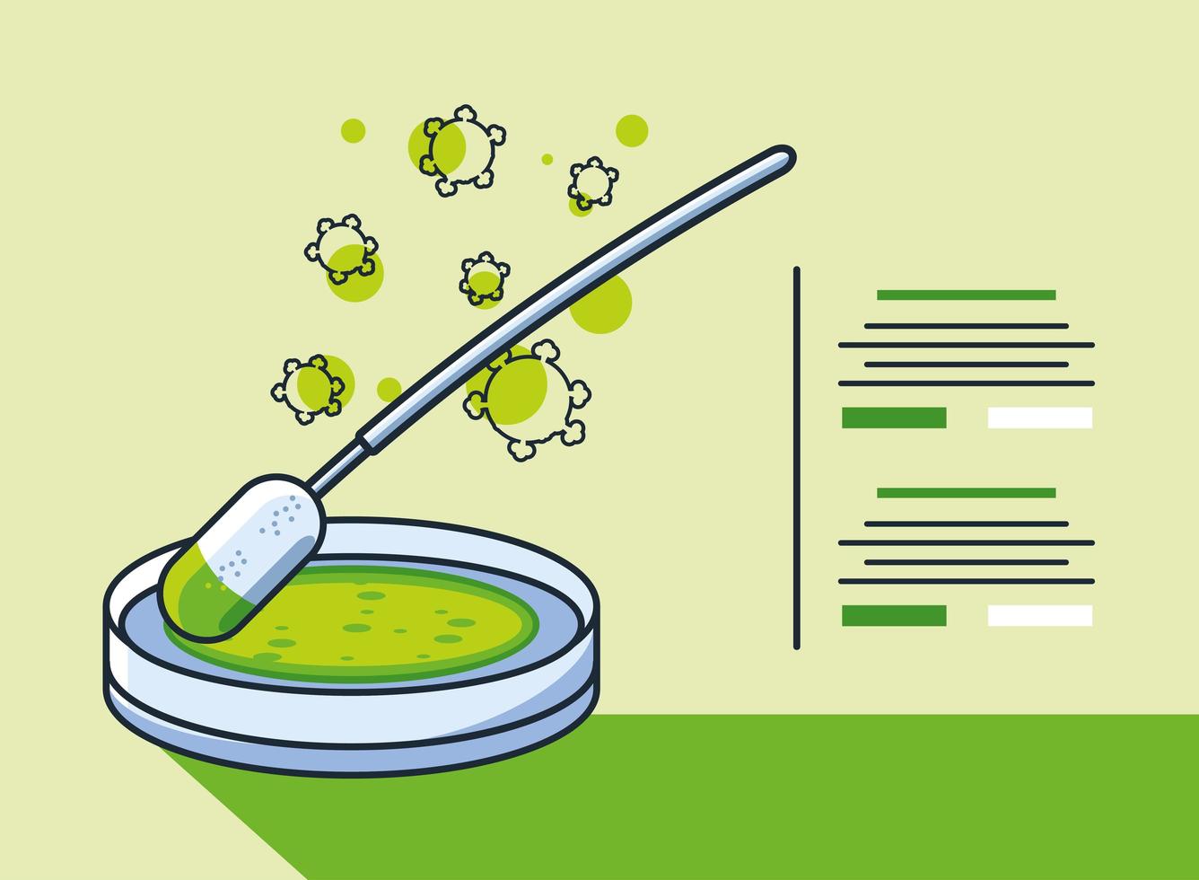 Infographic with coronavirus molecule sample icon vector