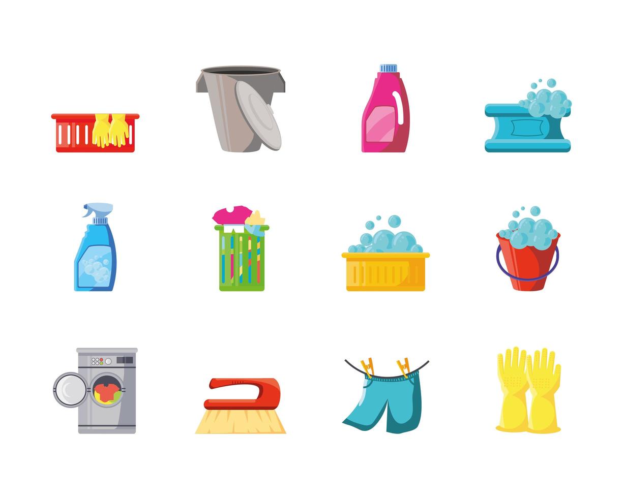 Cleaning icons collection  vector