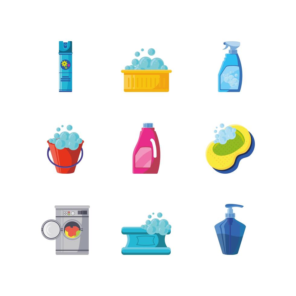 Cleaning and housekeeping icons vector