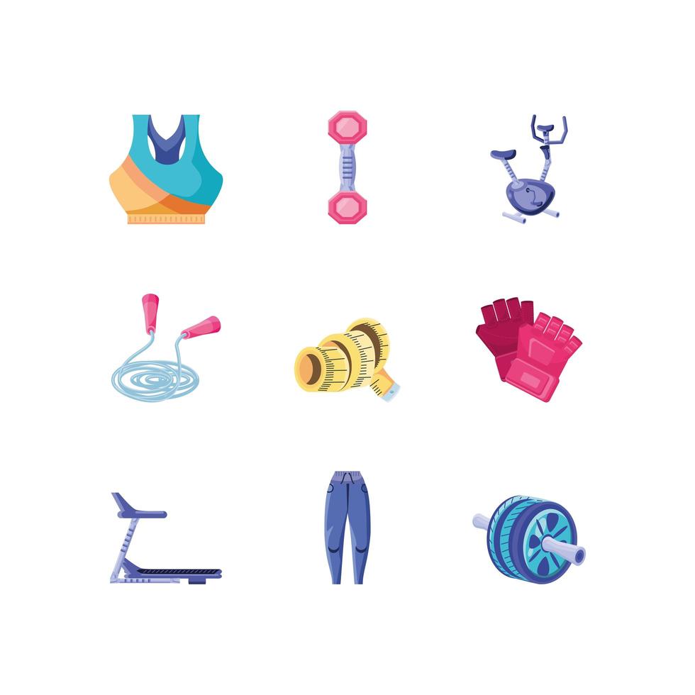 conjunto de iconos de fitness vector