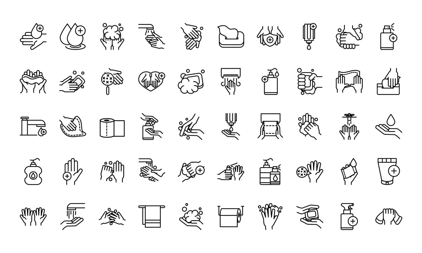 Personal hygiene and infection prevention icon collection vector
