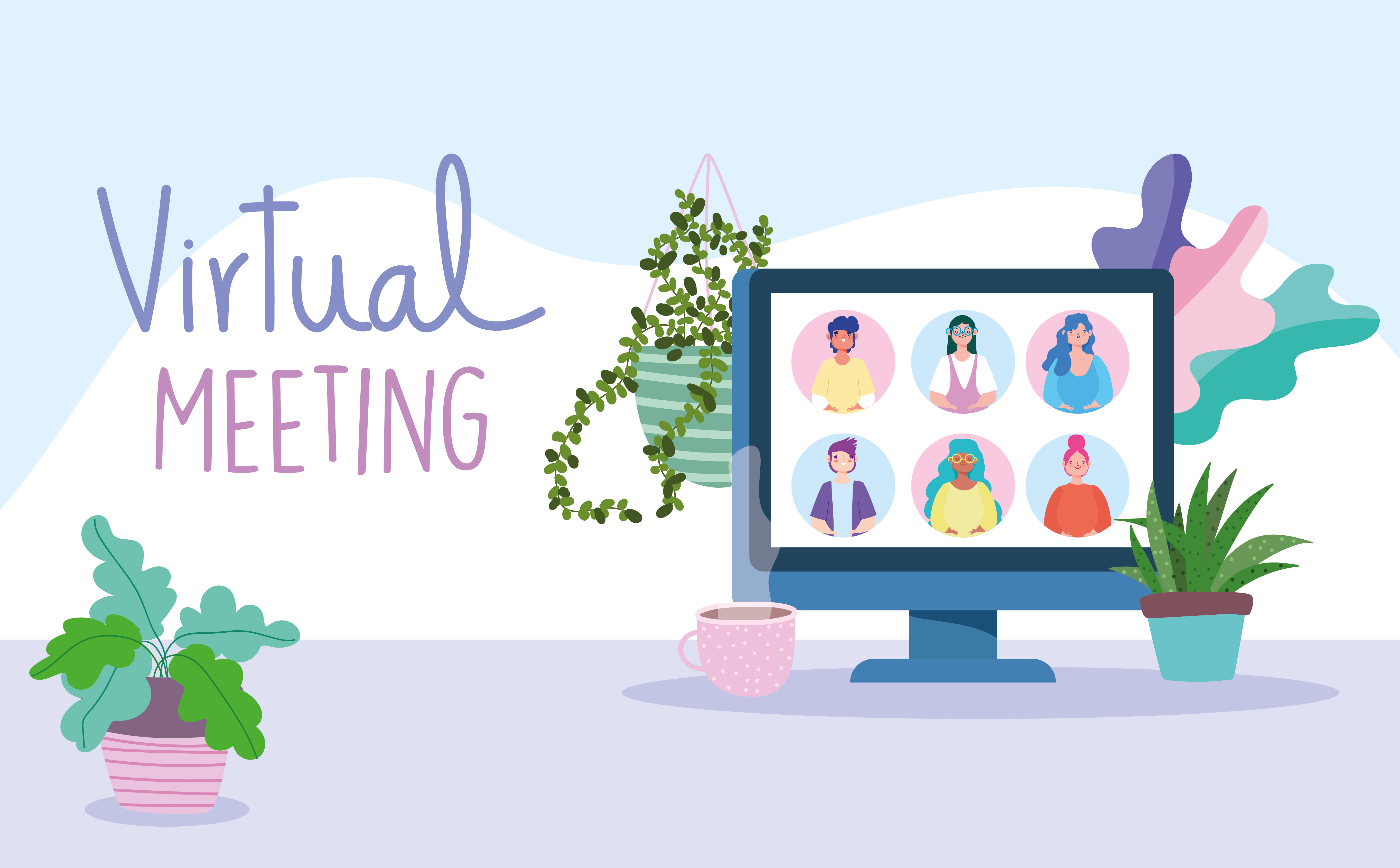 Virtual Meeting Vector Art, Icons, and Graphics for Free Download