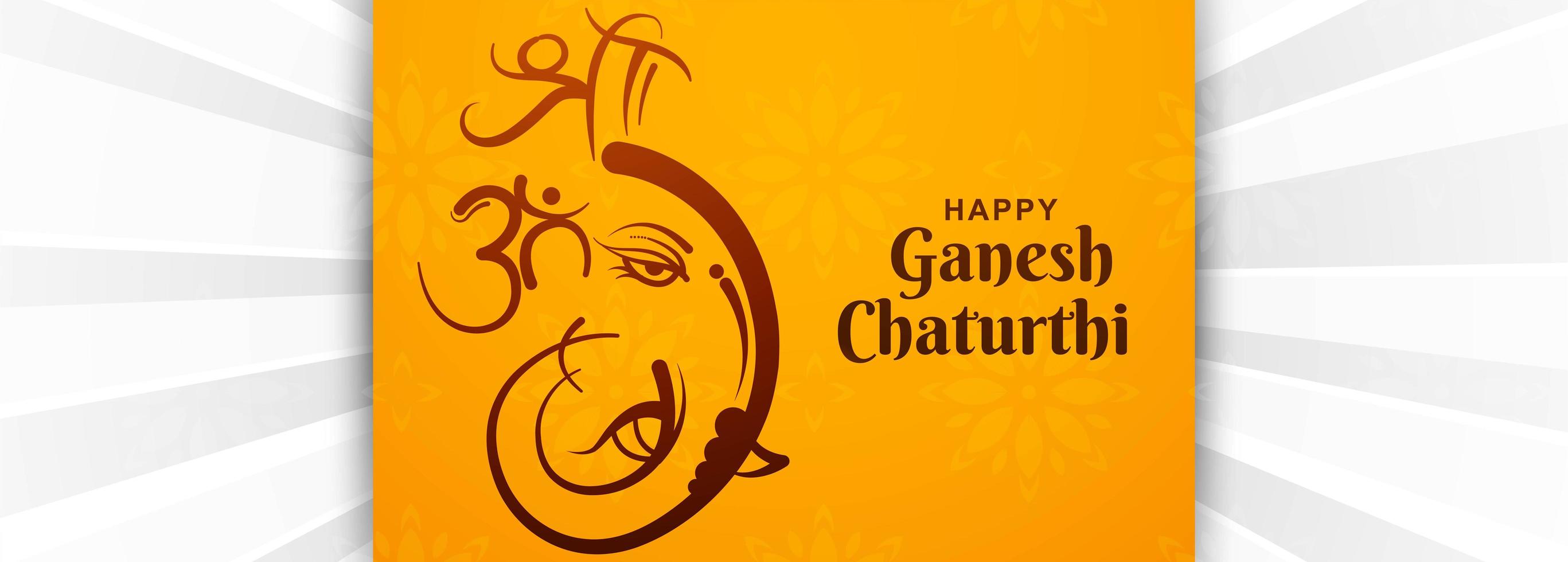 banner de perfil de elefante feliz festival ganesh chaturthi vector