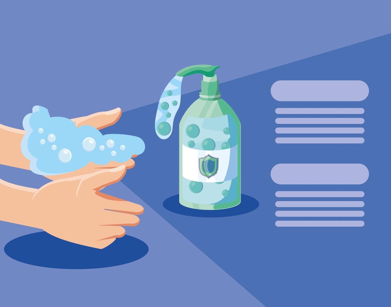 Washing hands with water and soap vector