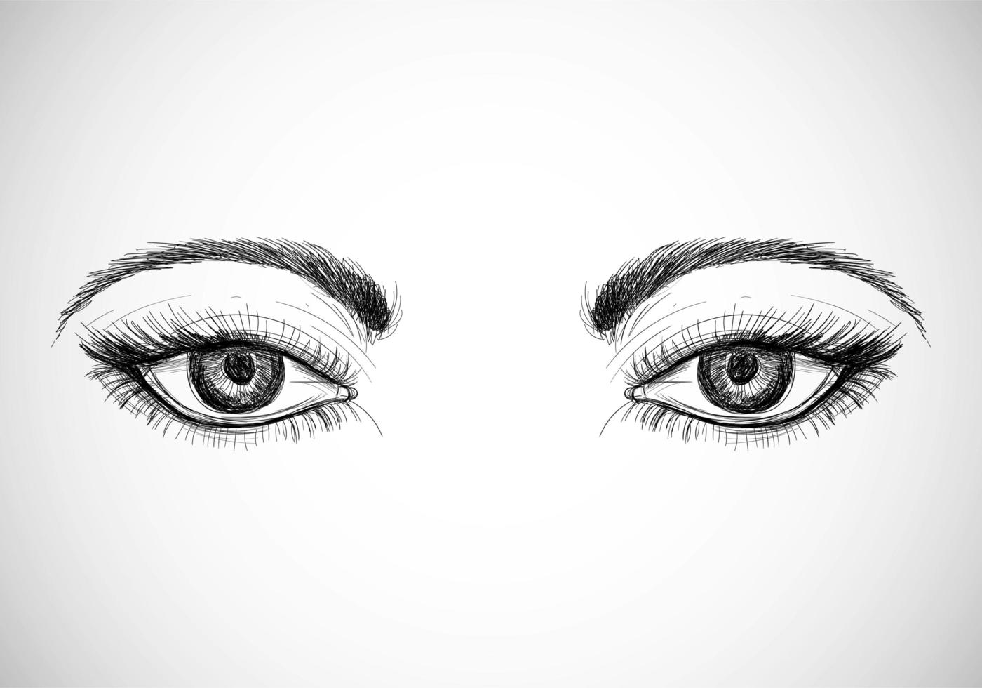 ojos femeninos dibujados a mano vector