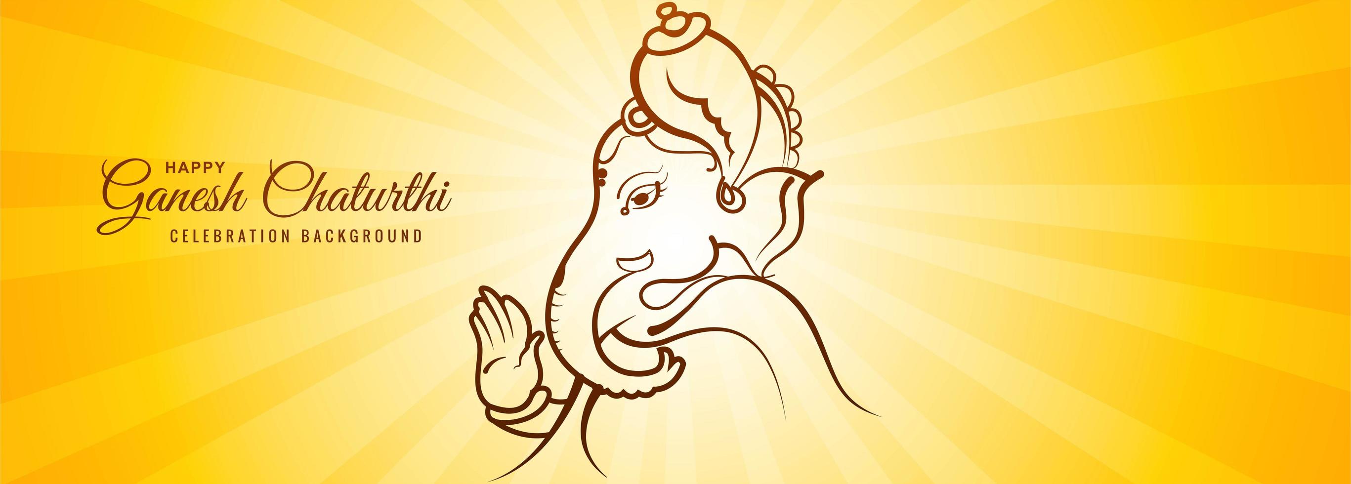 Lord Ganesha Light Ray for Ganesh Chaturthi Card Banner vector